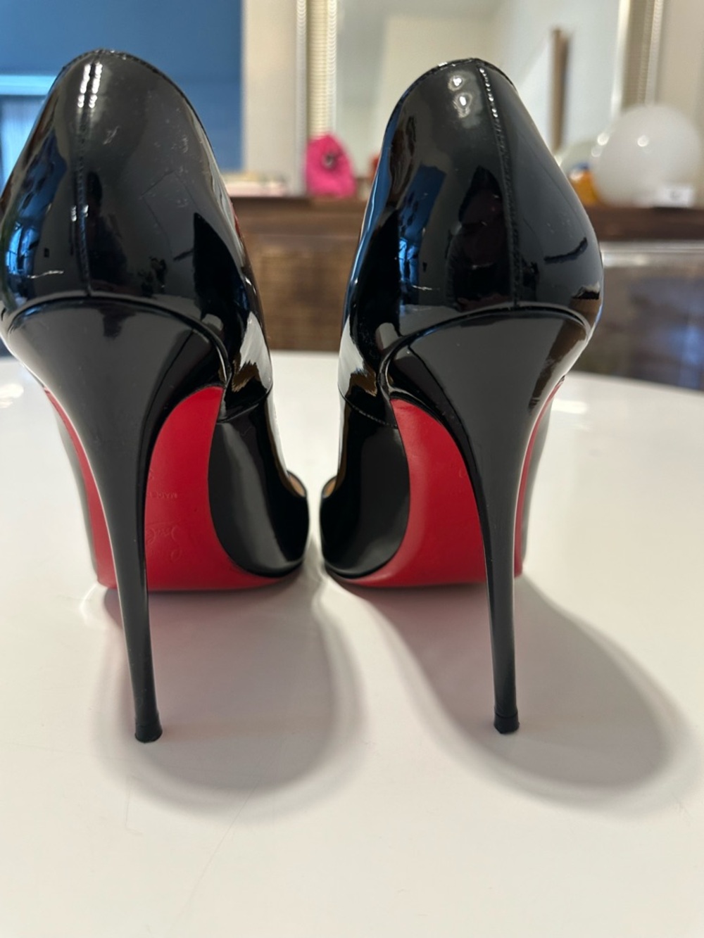 Christian Louboutin Black Patent Leather Pumps with Red Soles